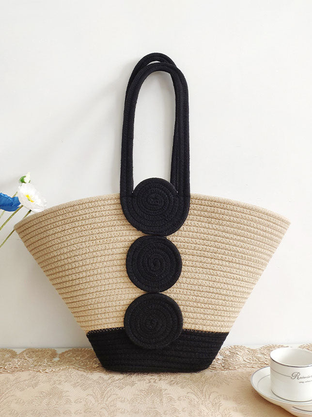 Sac fourre-tout tissé à bandoulière pour vacances à la plage