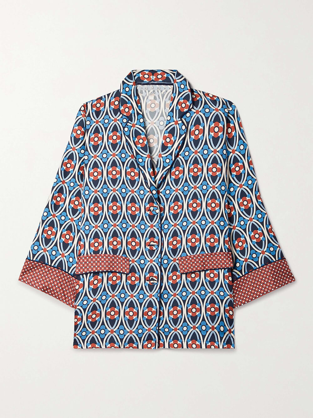 Chemise en sergé de satin à imprimé Venise unique