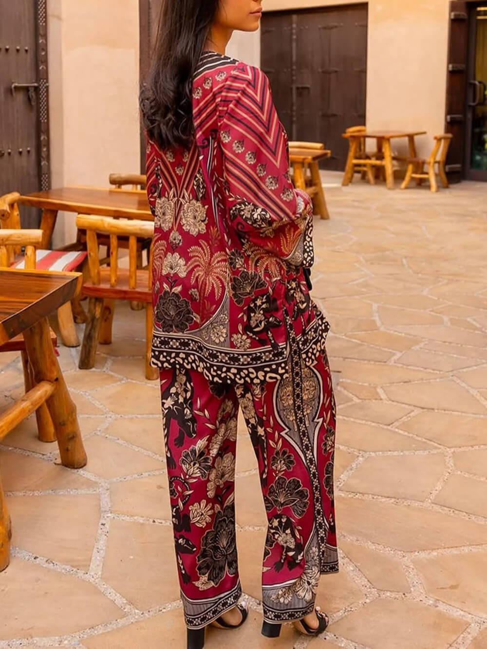 Chemise ample surdimensionnée à imprimé floral unique