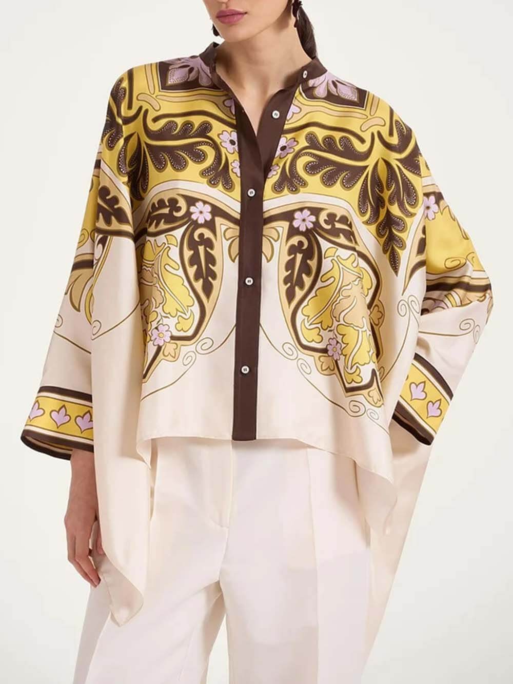 Chemise boutonnée surdimensionnée à imprimé irrégulier unique