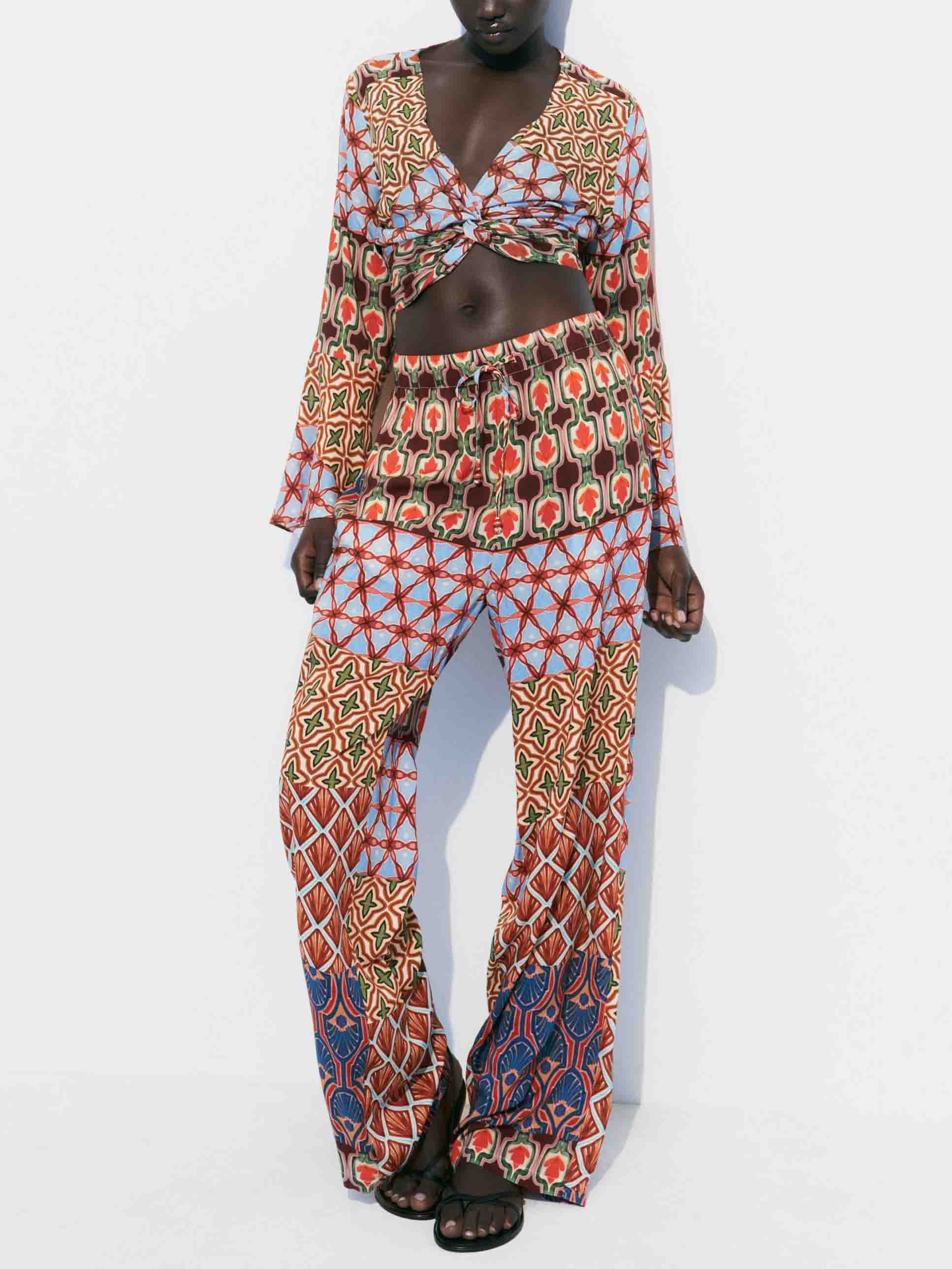 Retro Vitality Folk Style Bedruckte Hose
