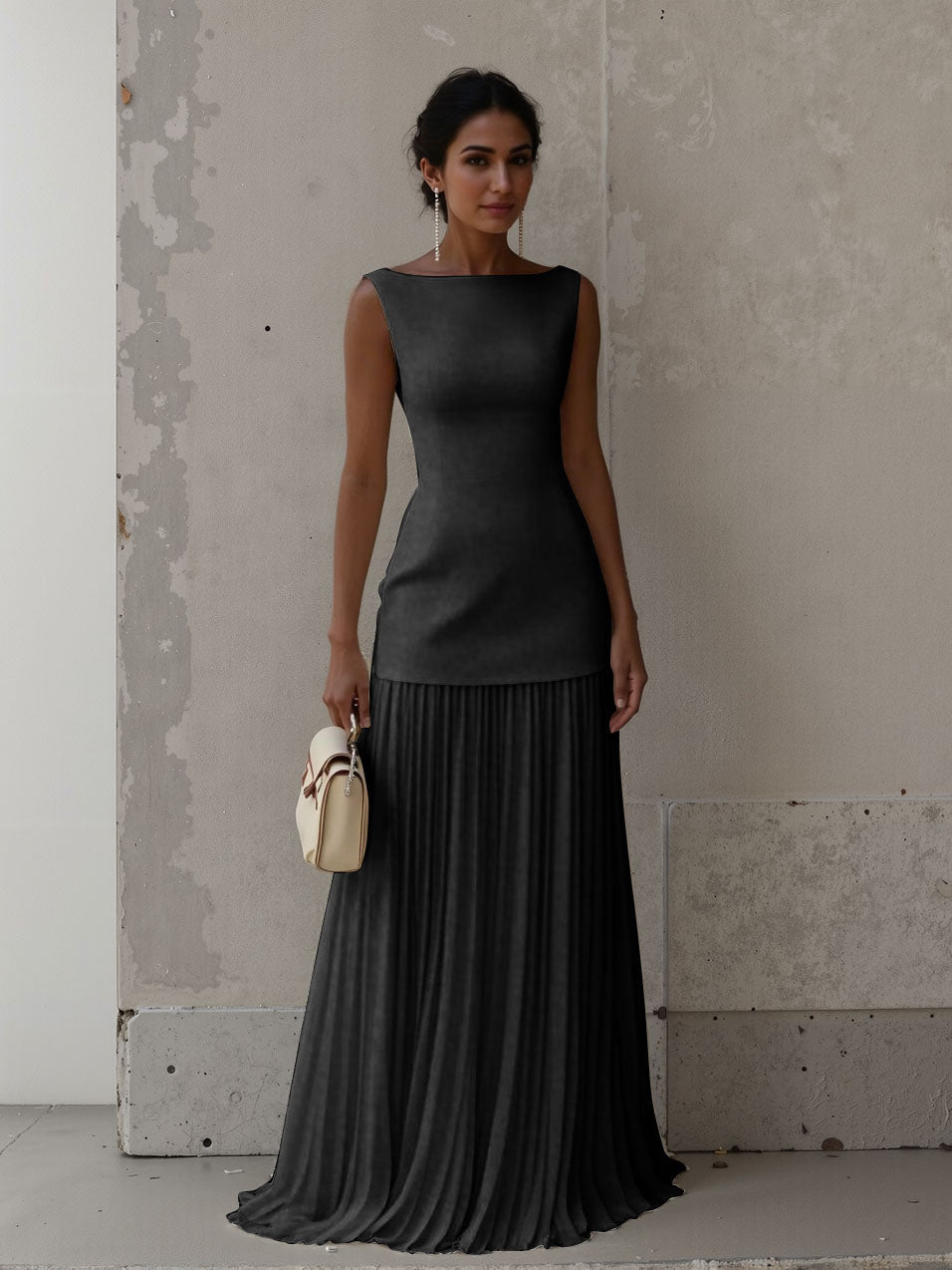 Exquisiter Faltenrock mit elastischer Taille