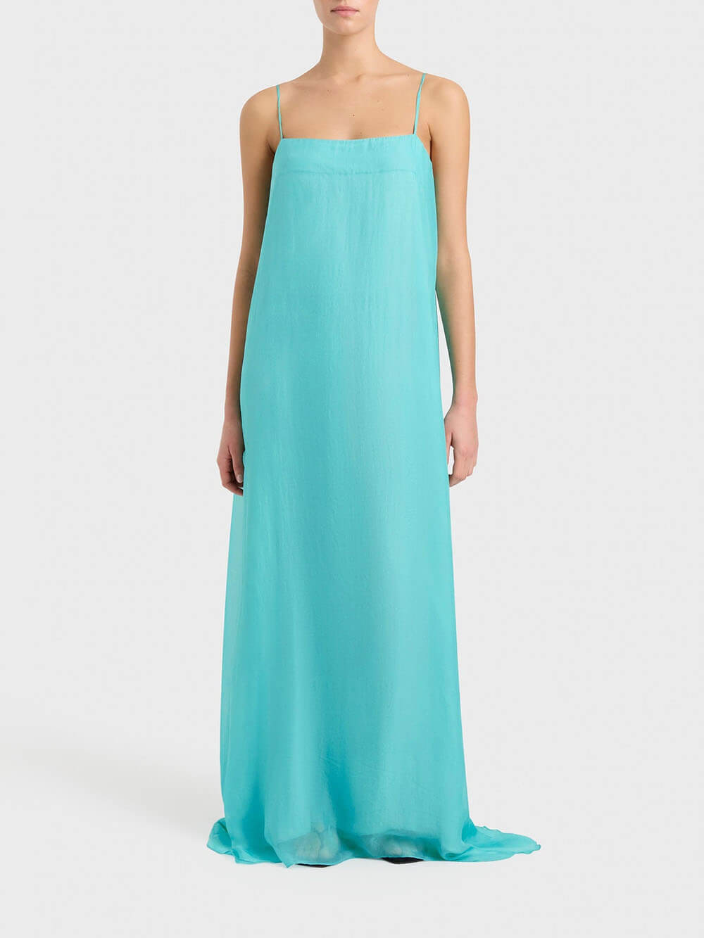 Elegantes Spaghettiträger-Maxikleid mit elegantem Säulendesign