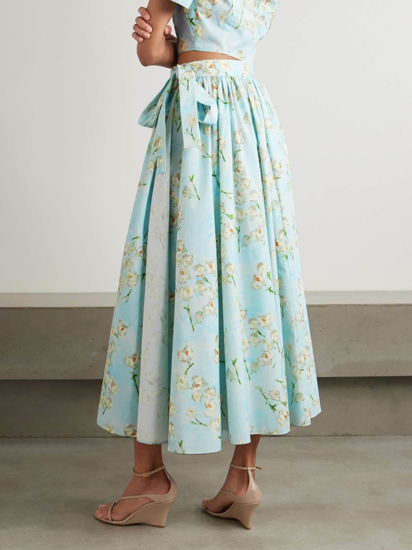 Jupe décontractée à lacets et imprimé floral frais