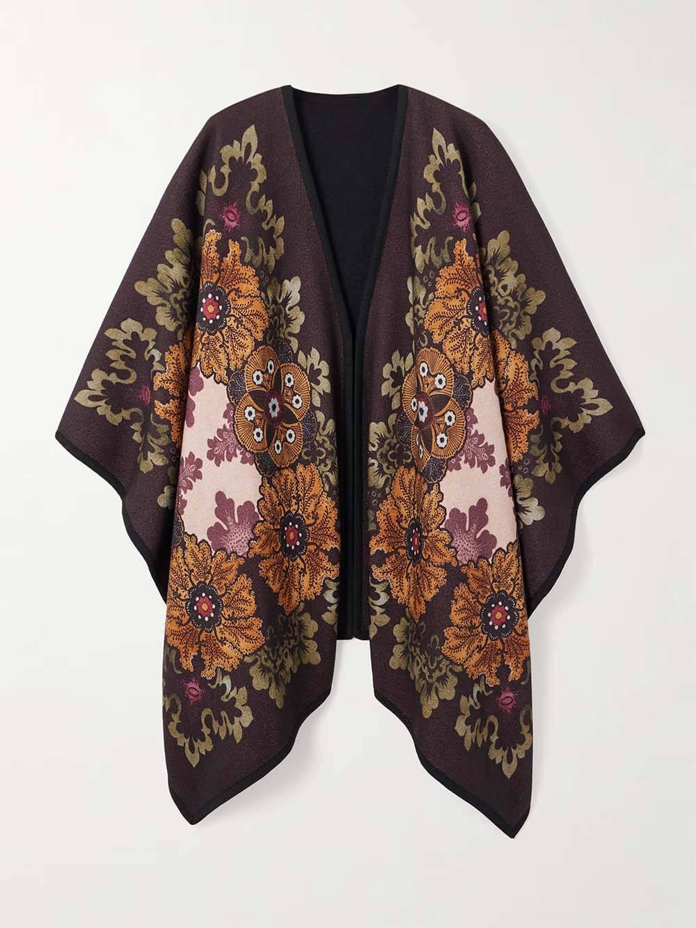 Lässiger Schalmantel im Cardigan-Stil mit asymmetrischem Print
