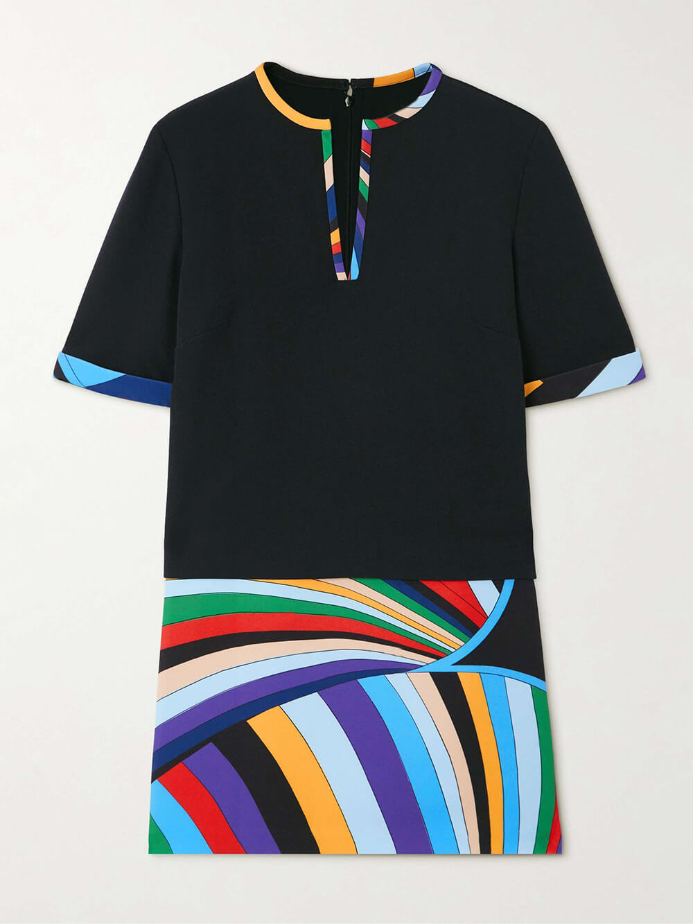 Klassisches Minikleid mit Bahnenmuster
