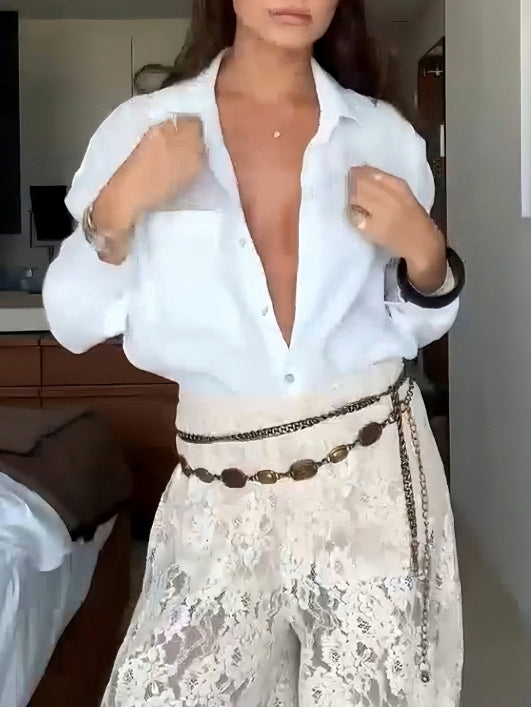 Elegant Classic White Button-Down Shirt