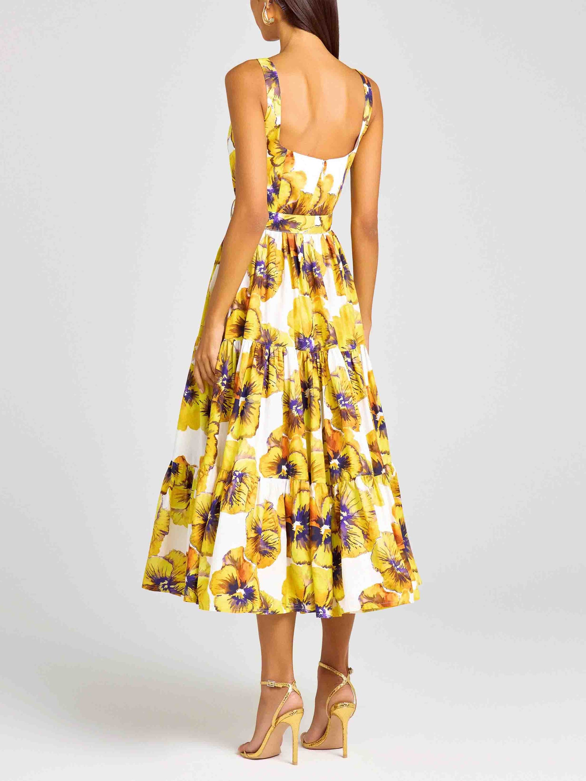 Robe midi élégante à imprimé pensées