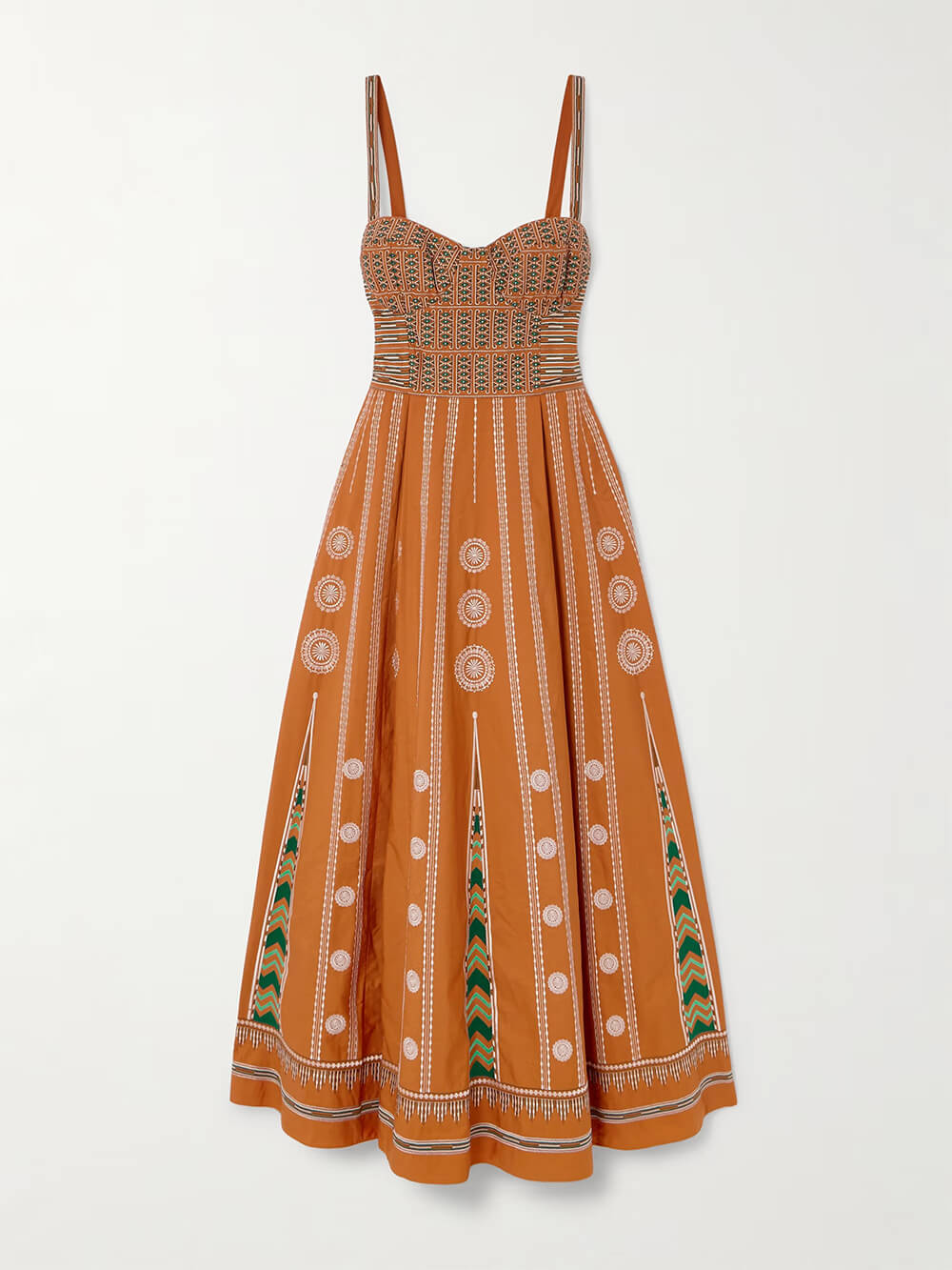 Robe midi plissée élégante à épaules dénudées et imprimé rétro