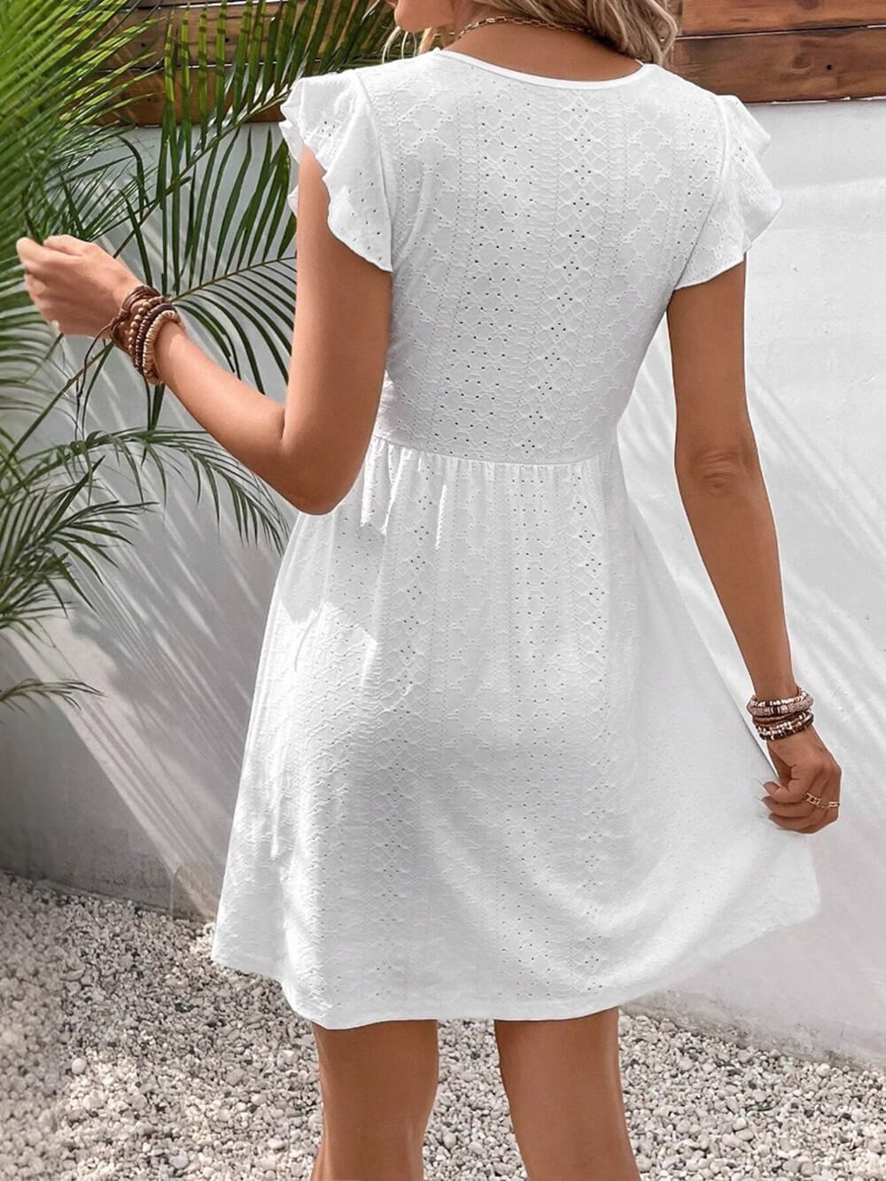 Lässiges Jacquard-Strick-Minikleid mit Cutout