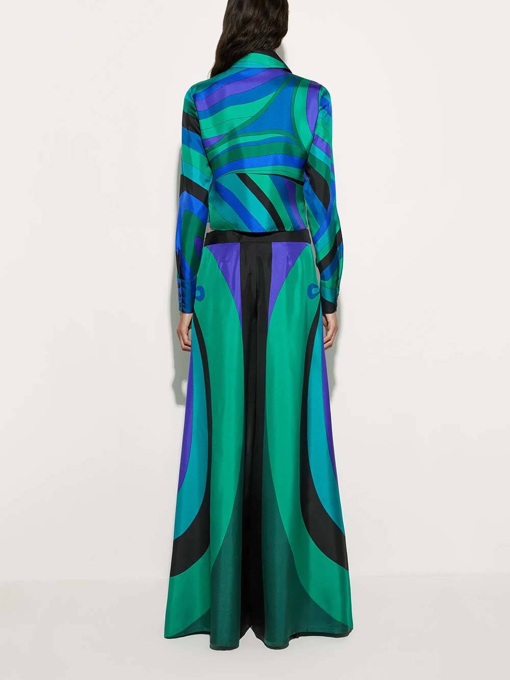 Chemise courte à imprimé arc-en-ciel unique