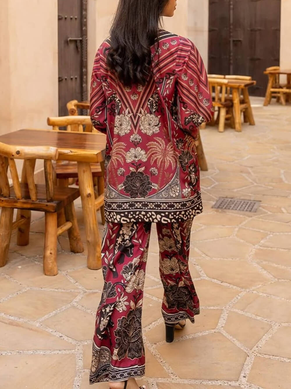 Chemise ample surdimensionnée à imprimé floral unique