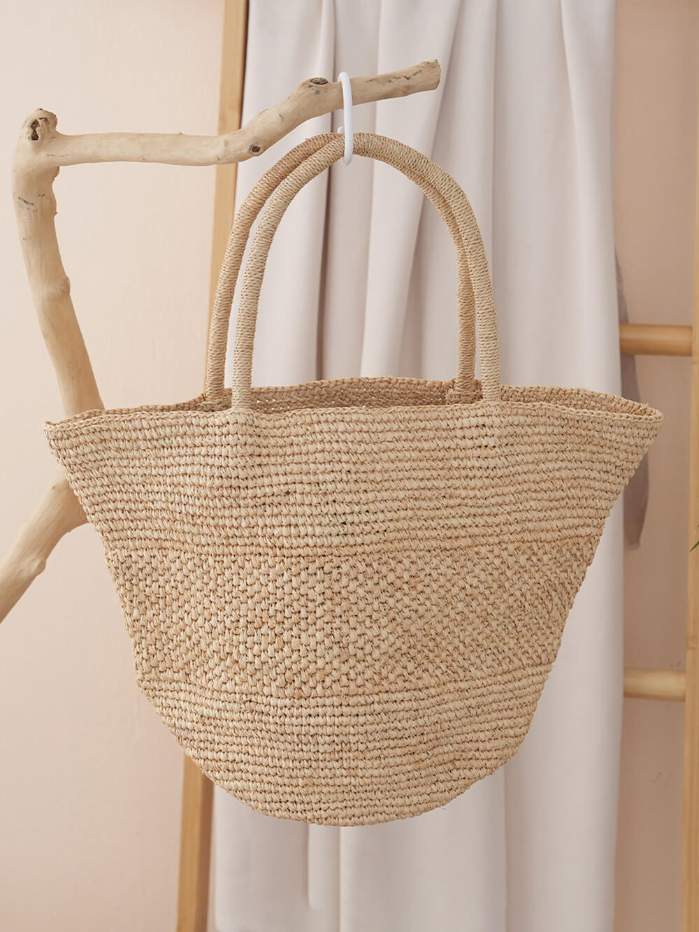 Sacs en paille crochetés à la main en raphia de style vacances françaises