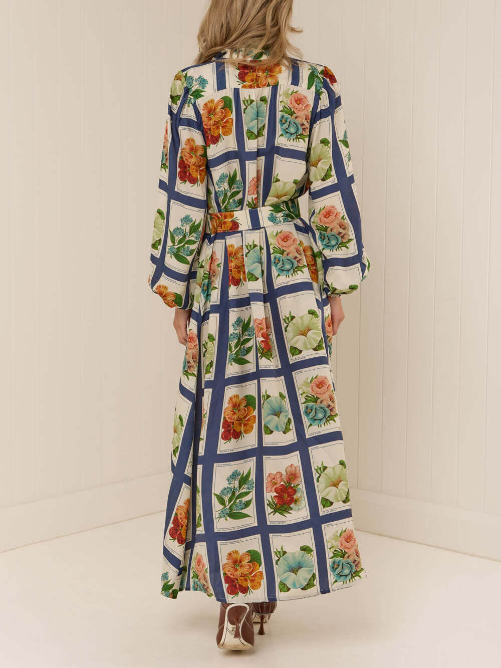 Robe longue décontractée chic en lin avec ceinture nouée