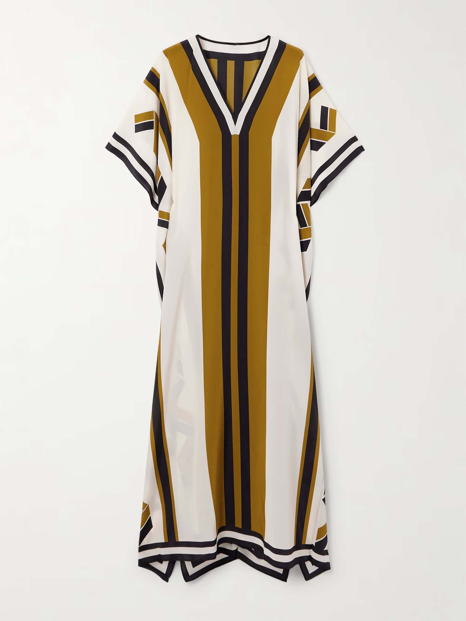 Exquisite Striped Print Belted Maxi Dress
