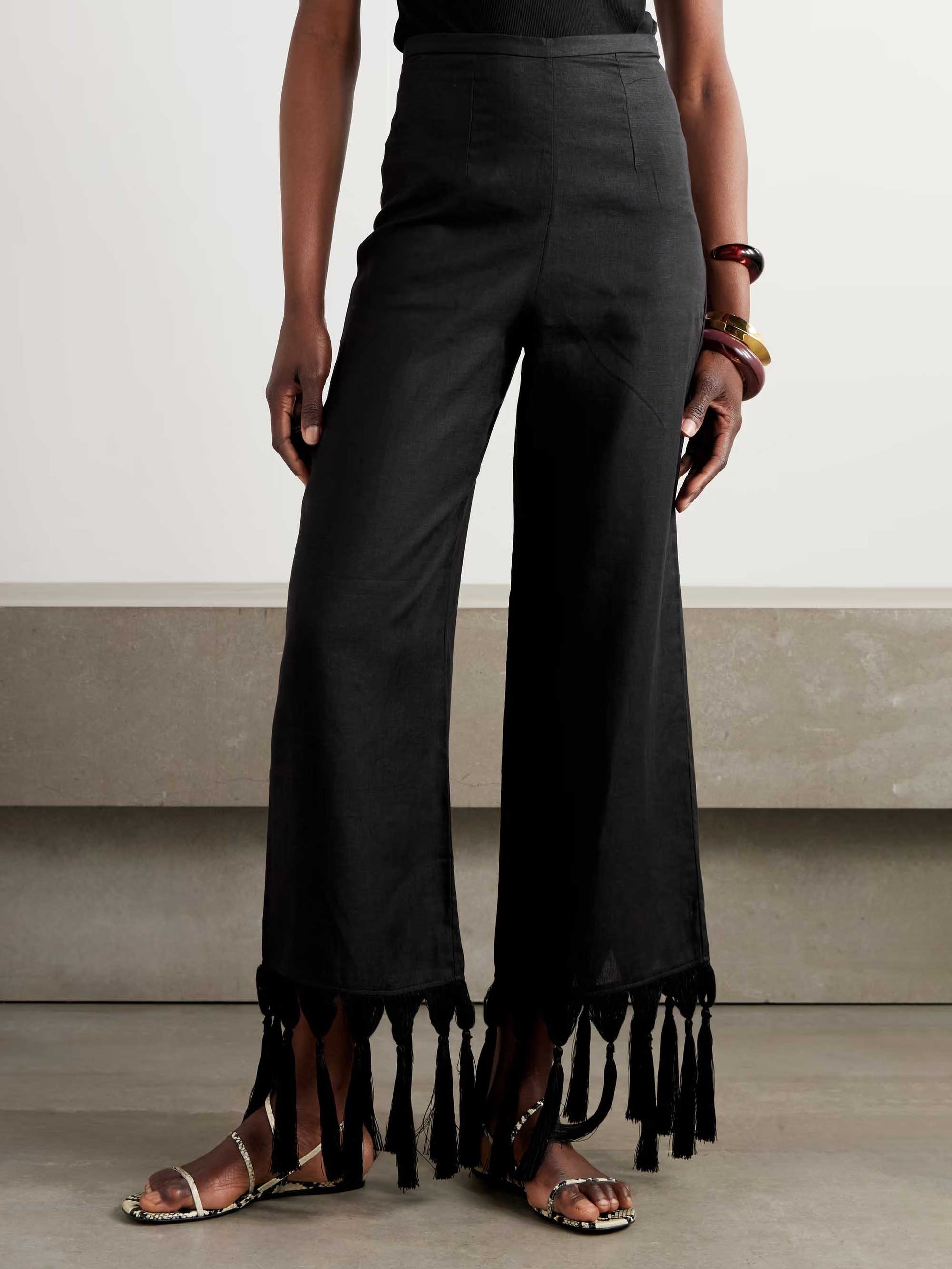 Fashionable Fringe Wide-leg Pants