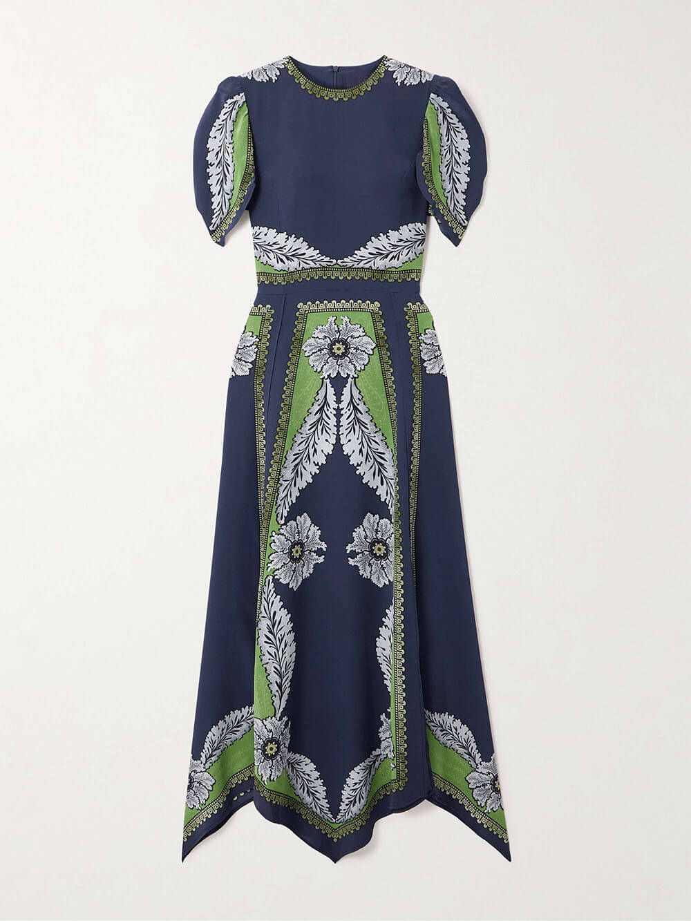 Robe midi en satin imprimé exquis
