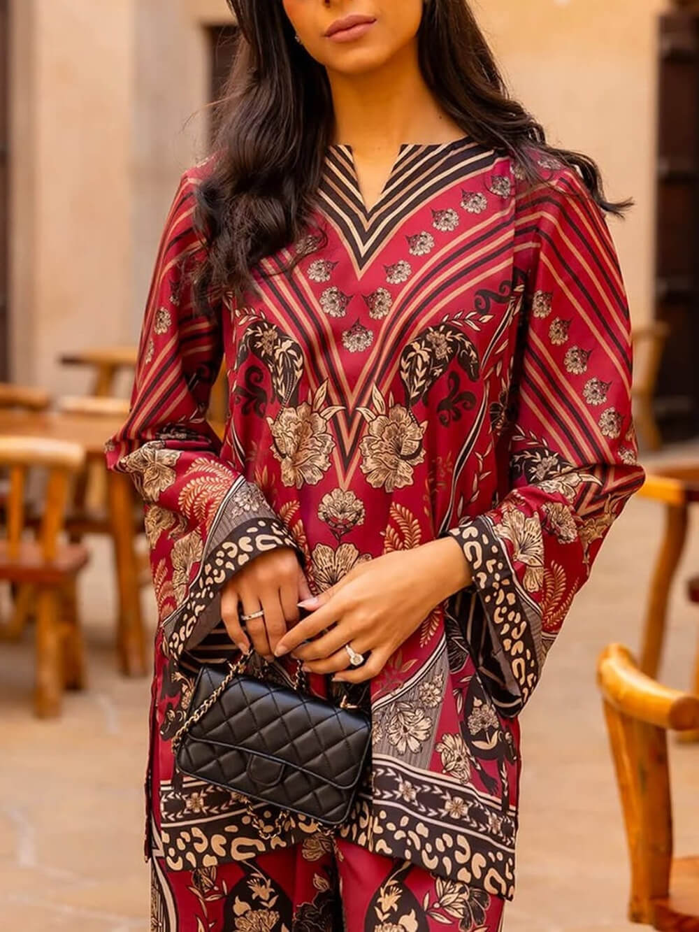 Chemise ample surdimensionnée à imprimé floral unique
