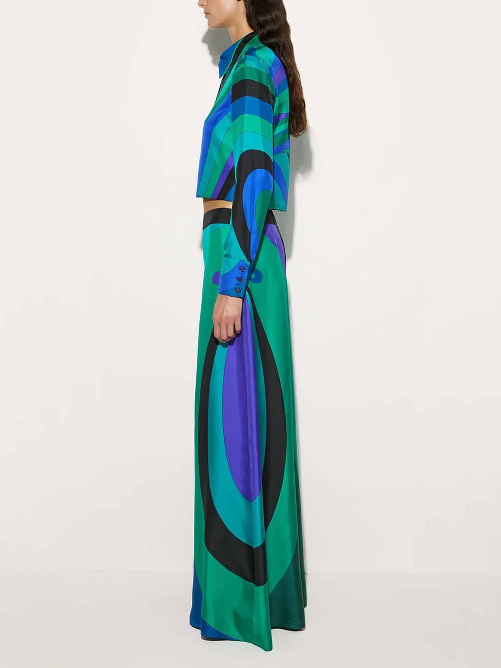 Chemise courte à imprimé arc-en-ciel unique