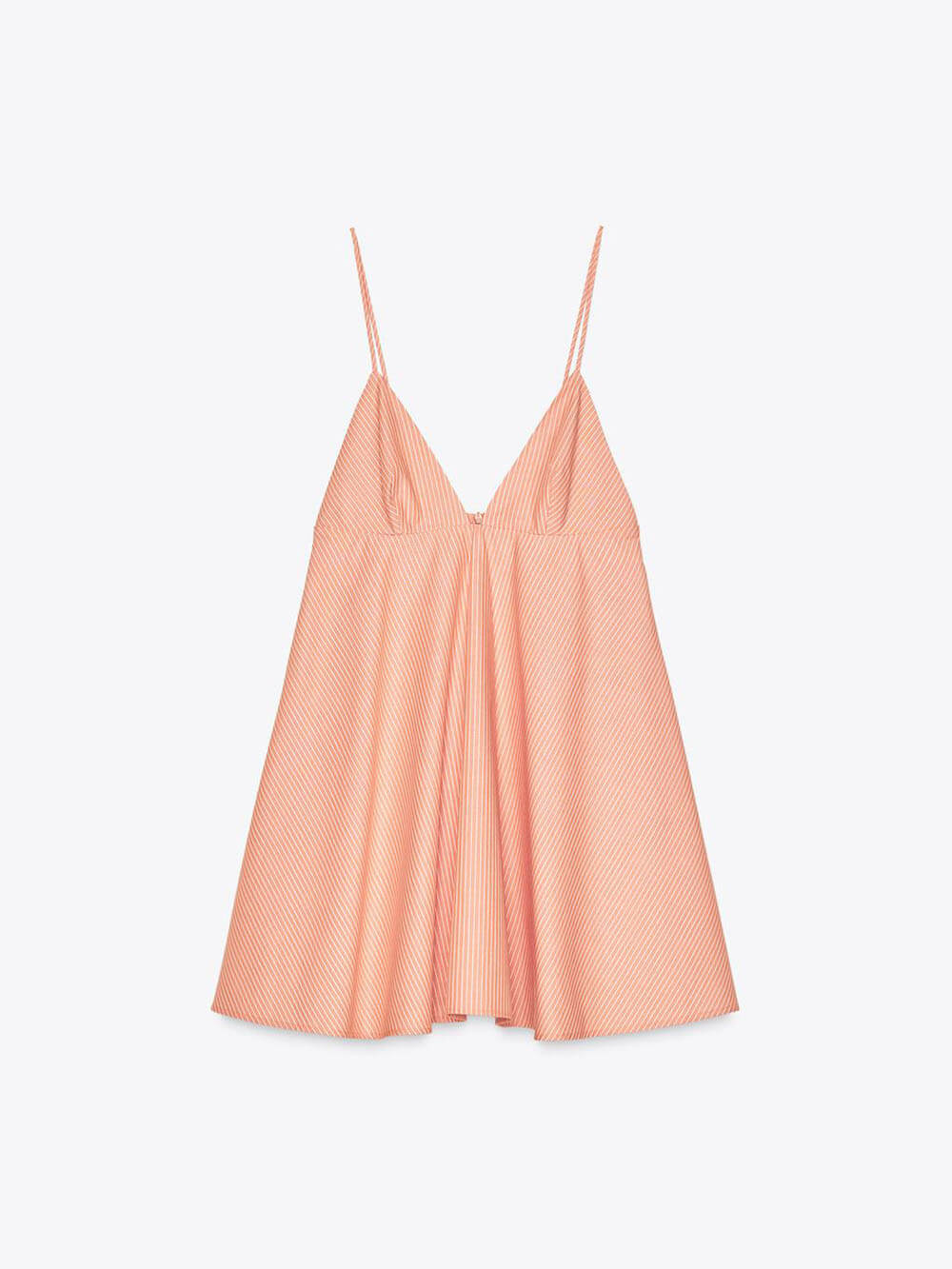Minikleid mit zartem Streifenmuster und Strapsen
