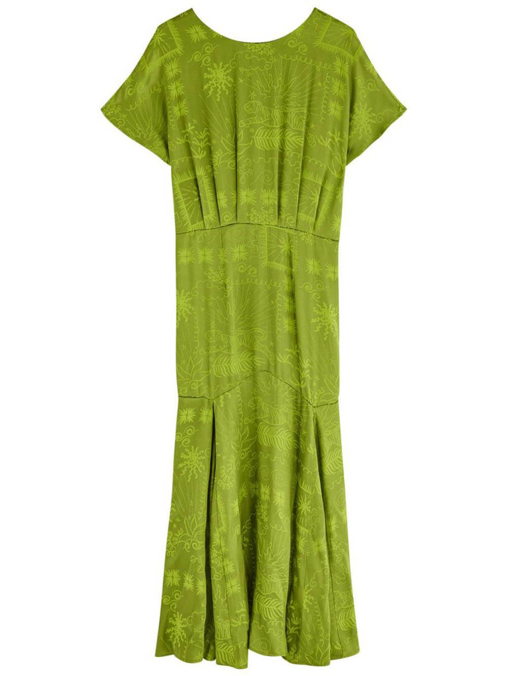 Robe midi élégante en satin à imprimé jacquard unique