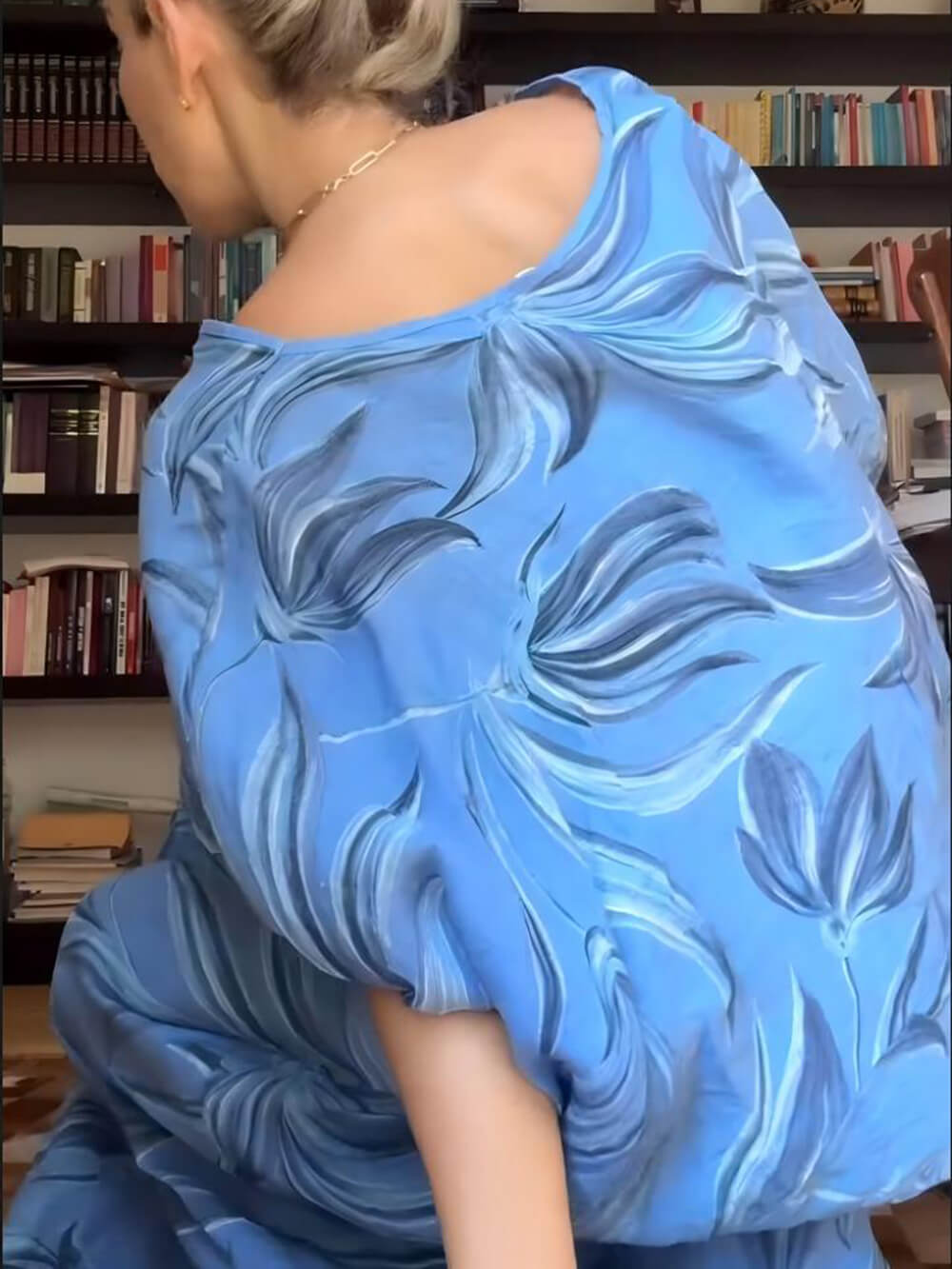 Chemise ample à imprimé floral et épaules tombantes unique