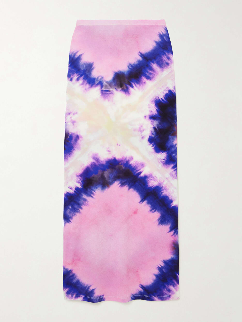 Einzigartiger Stretch-Crinkle-Maxirock mit Batikmuster