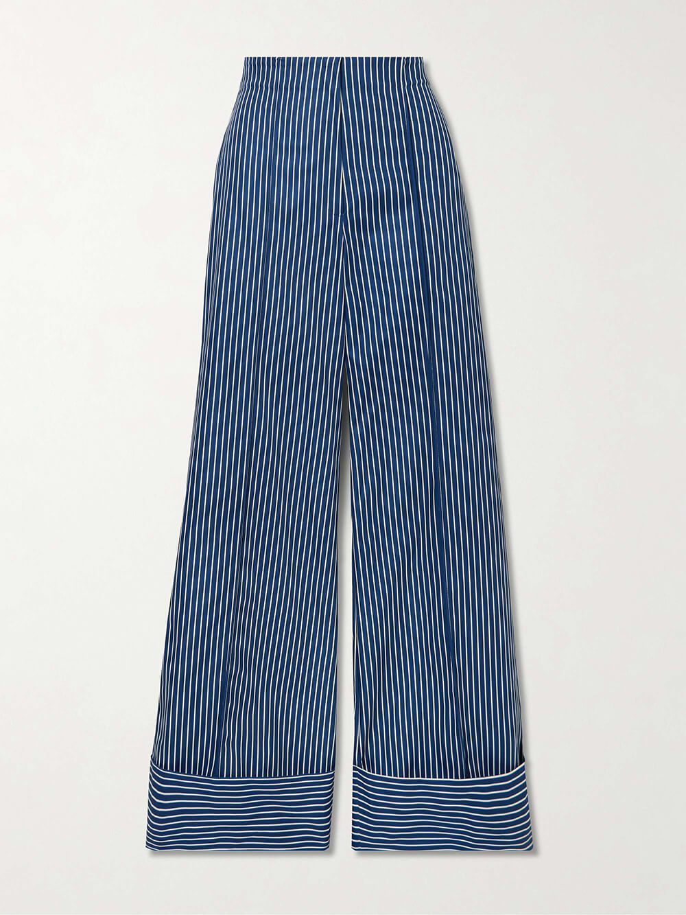 Weite Hose aus Stretch-Twill mit Retro-Streifenmuster