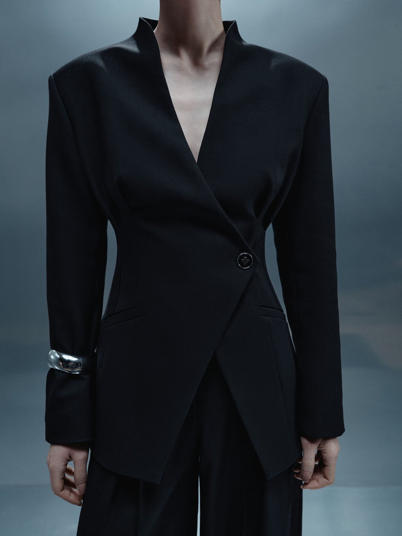 Blazer élégant à un seul bouton, coupe slim