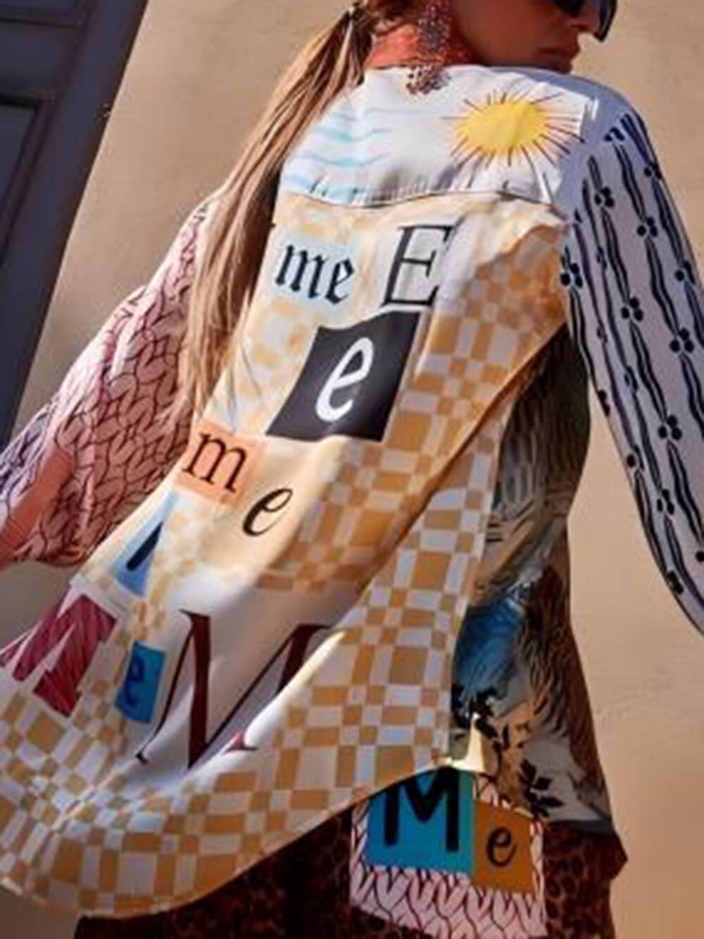 Chemise ample à manches longues et imprimé tigre de la jungle tropicale unique