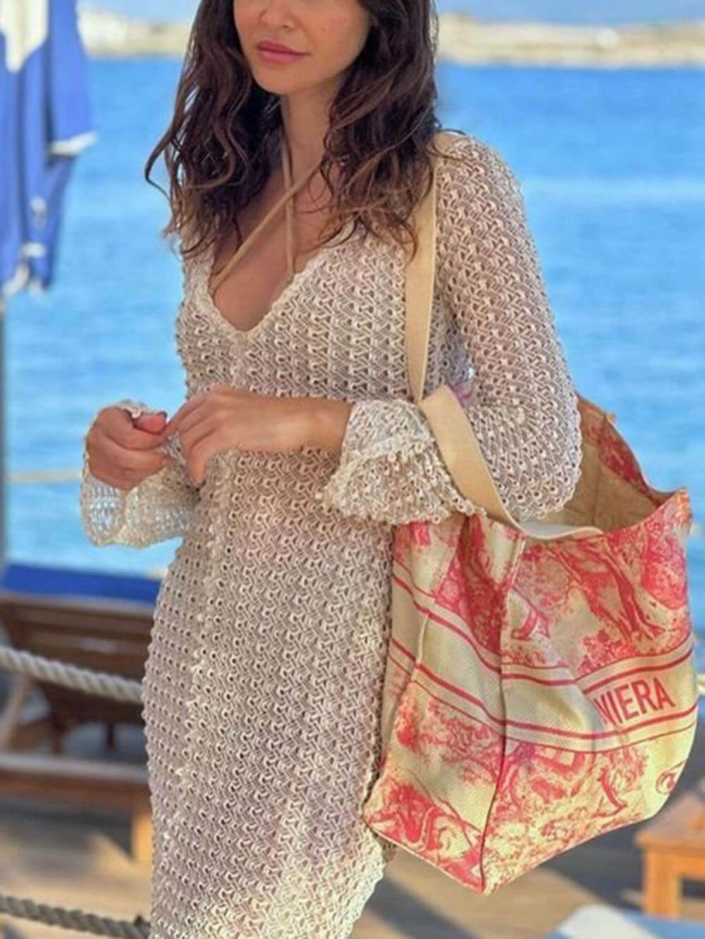 V-Ausschnitt Strand Sonnenschutz Badeanzug Cover-Up