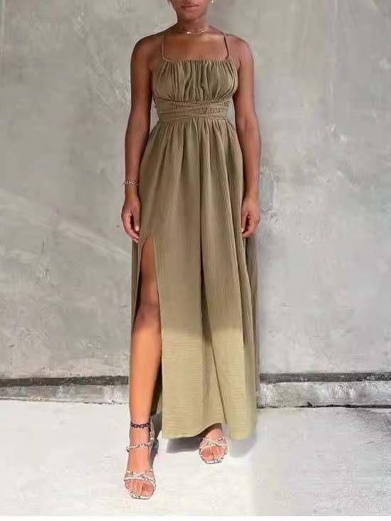 Tube-Top-Kleid mit Schnürung und seitlichem Schlitz