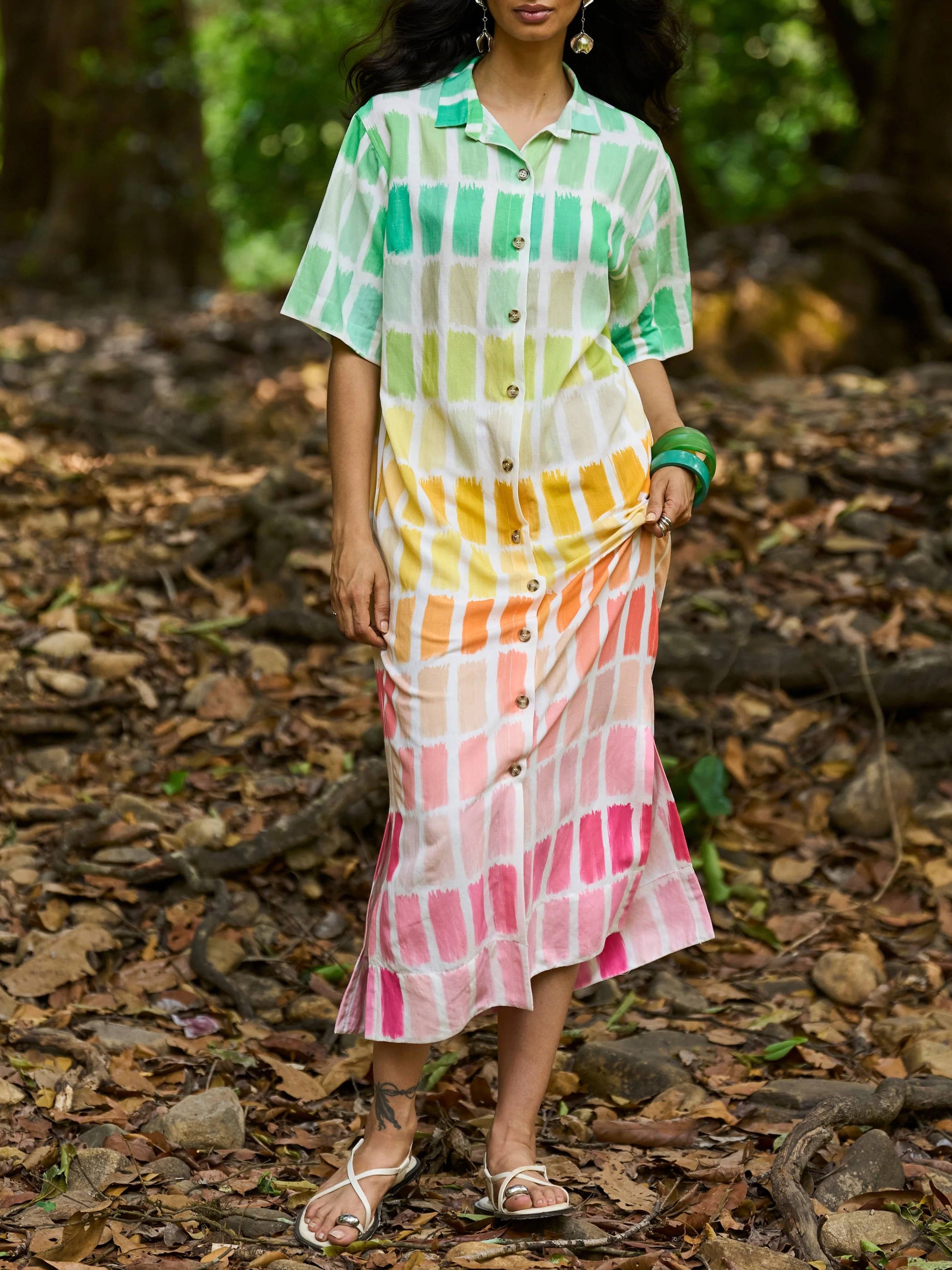 Robe chemise imprimée unique
