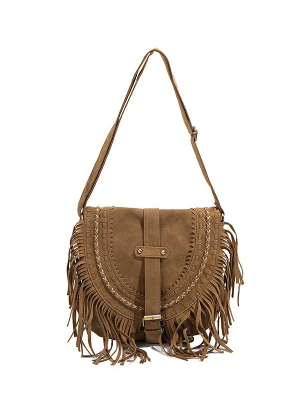 Sac décoré avec boucle à franges en faux daim