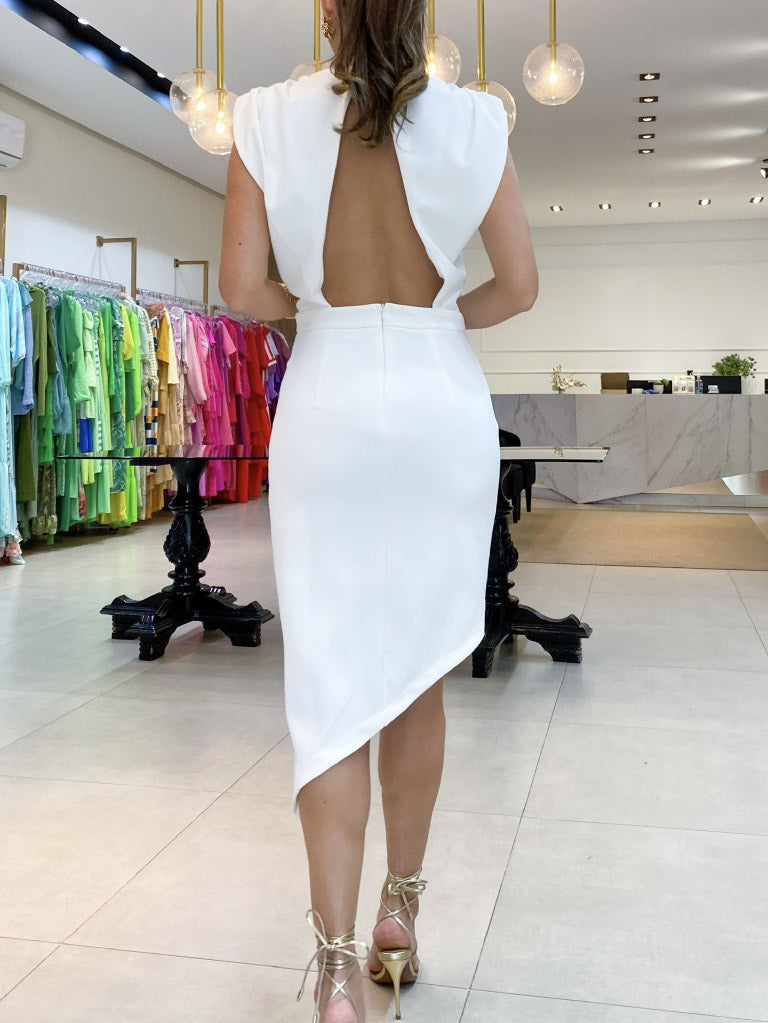 Elegantes asymmetrisches Plissee-Minikleid