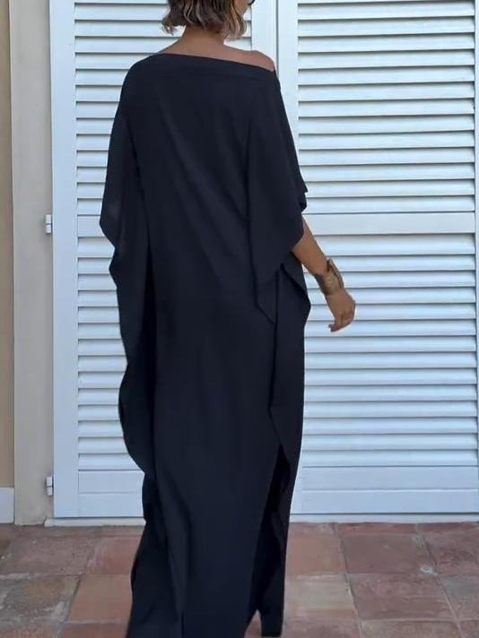 Elegantes, drapiertes Maxikleid mit einer Schulter