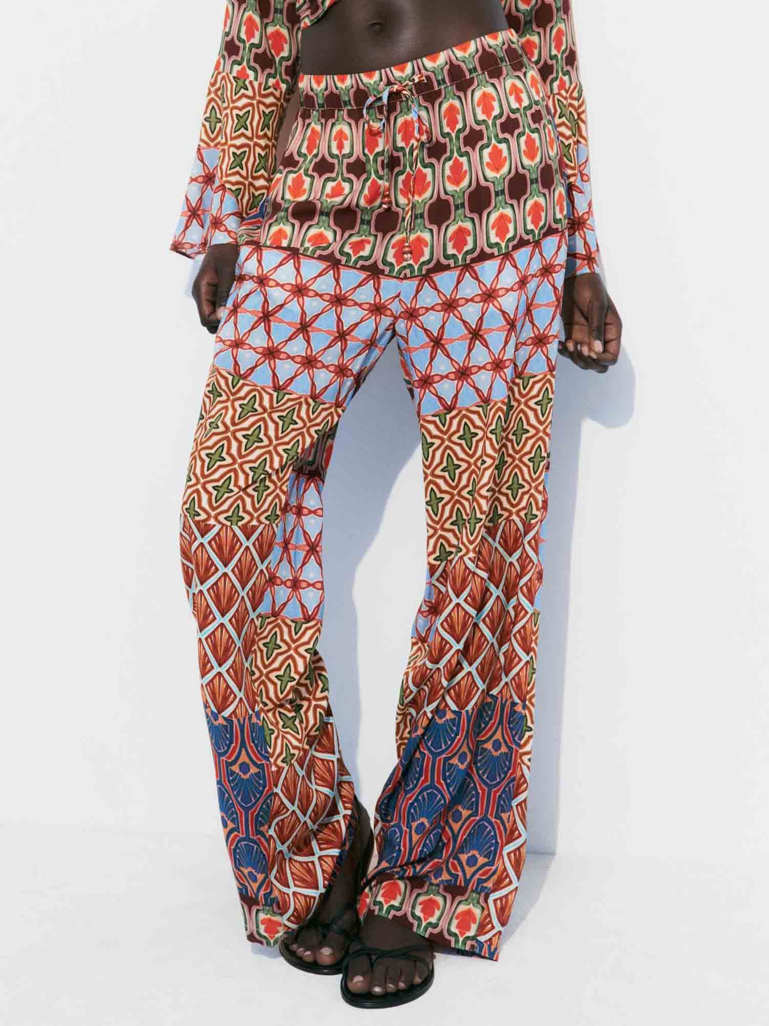 Retro Vitality Folk Style Bedruckte Hose