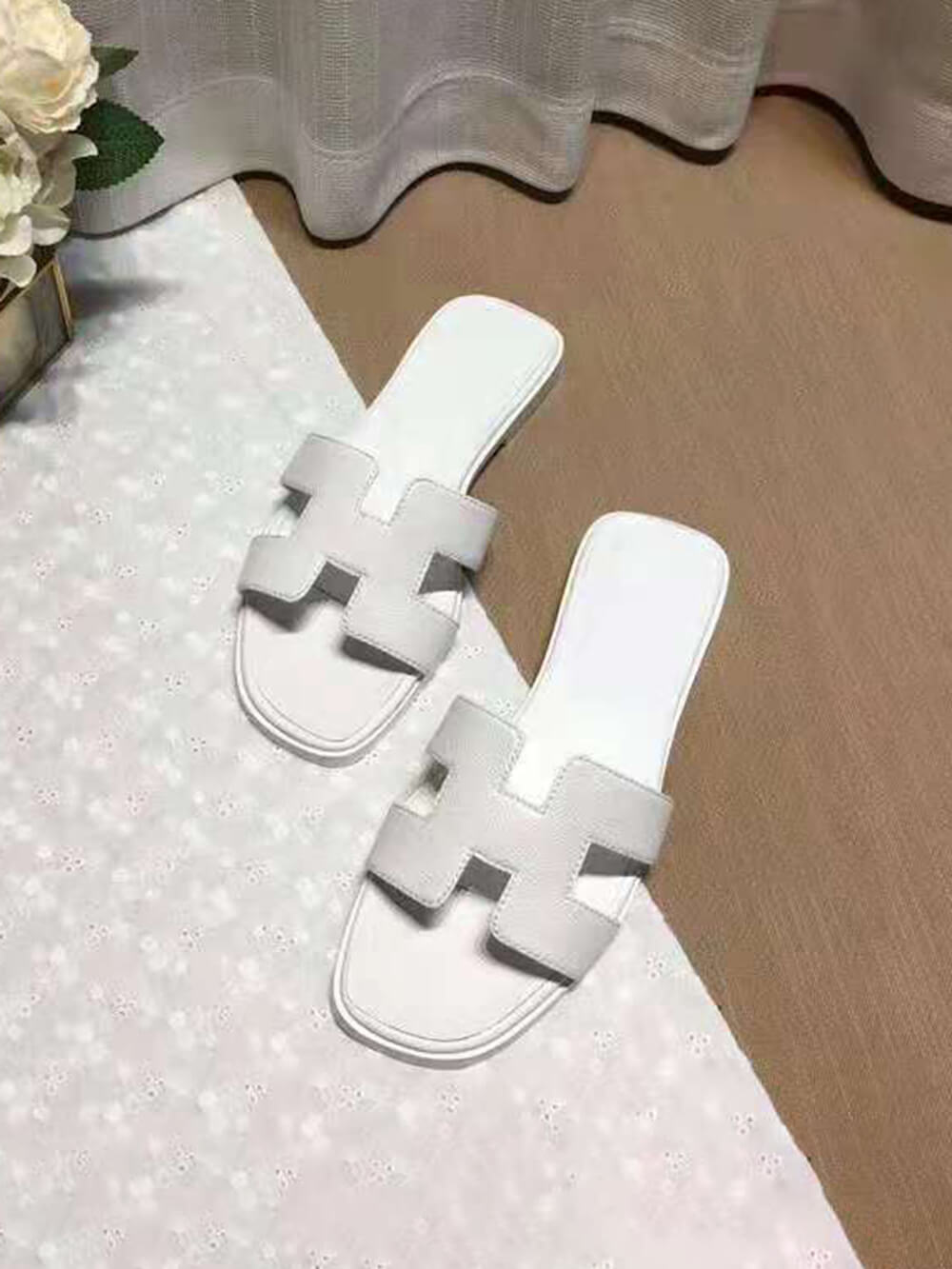 Chaussons plats décontractés à talons creux