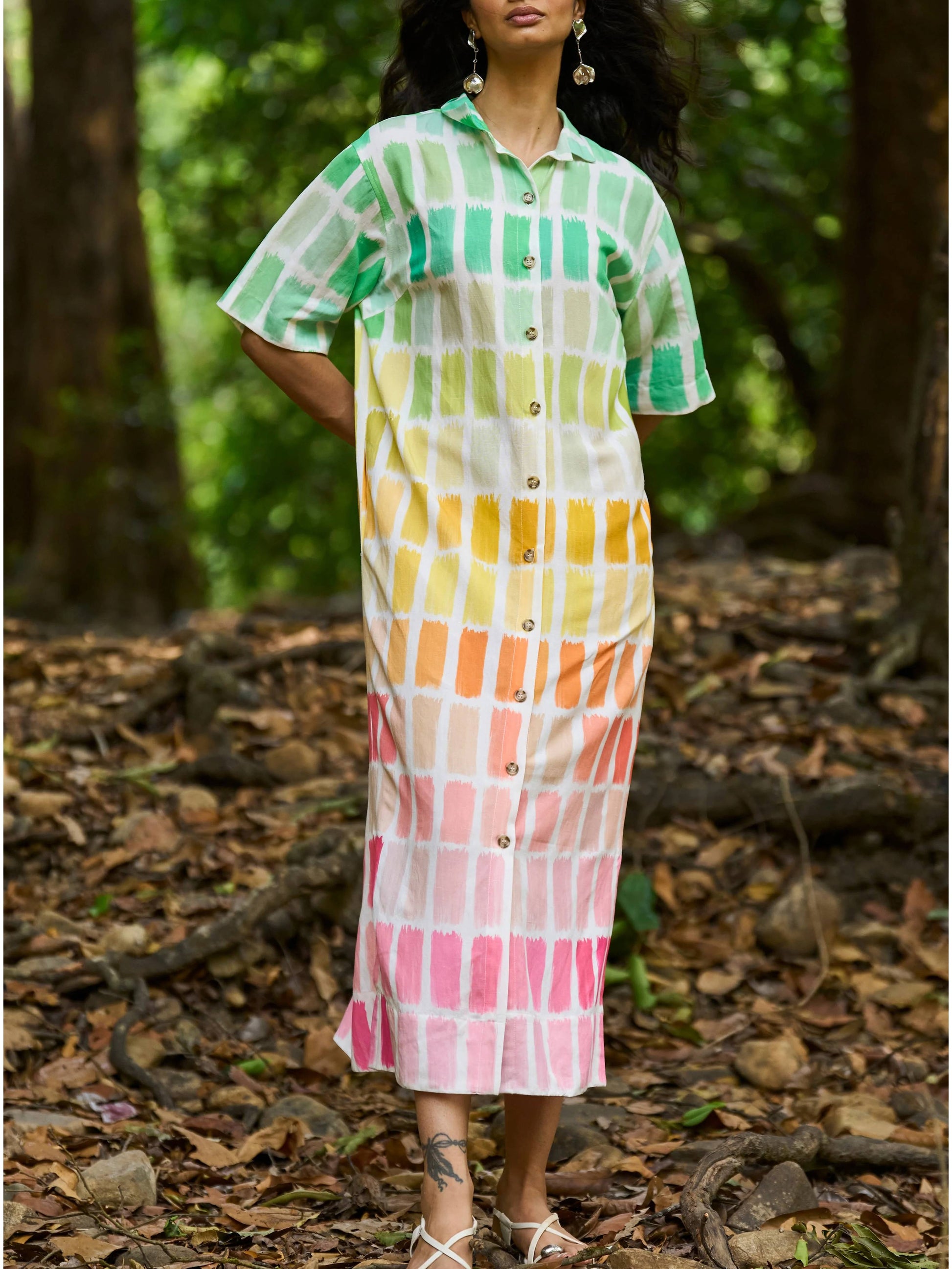 Robe chemise imprimée unique