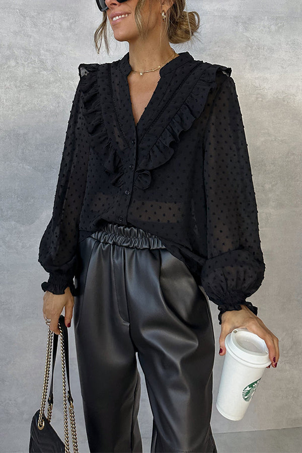 BLACK PLUMETI BLOUSE Black S