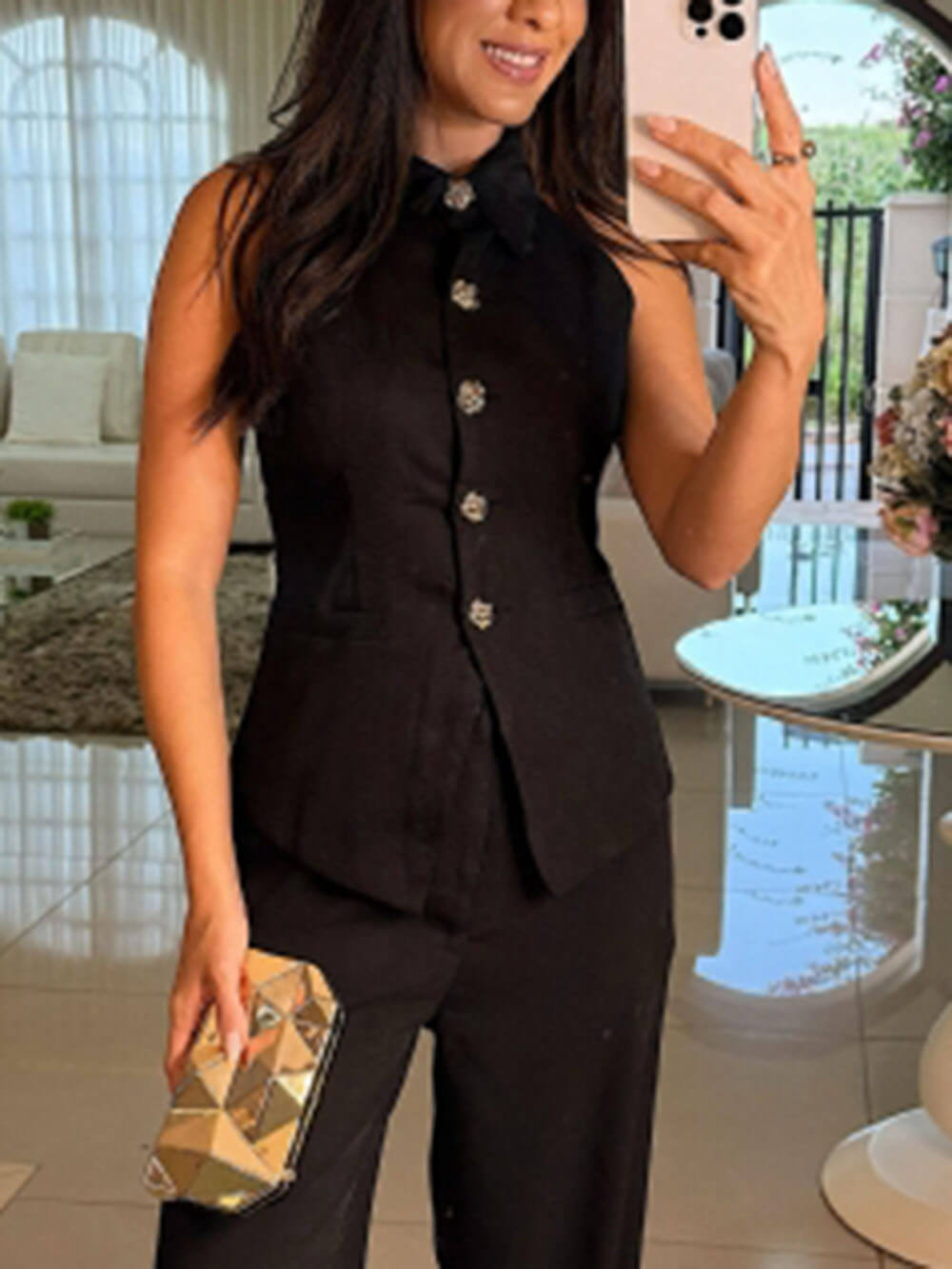 Perfect Charm Elegante Hose mit weitem Bein und einfarbigen Taschen