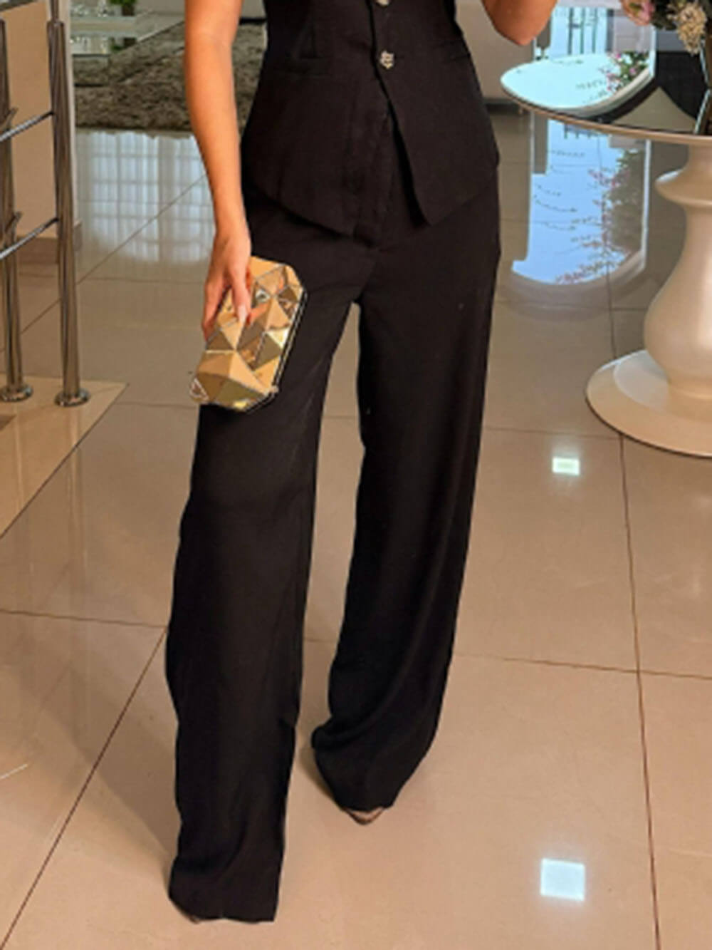 Perfect Charm Elegante Hose mit weitem Bein und einfarbigen Taschen