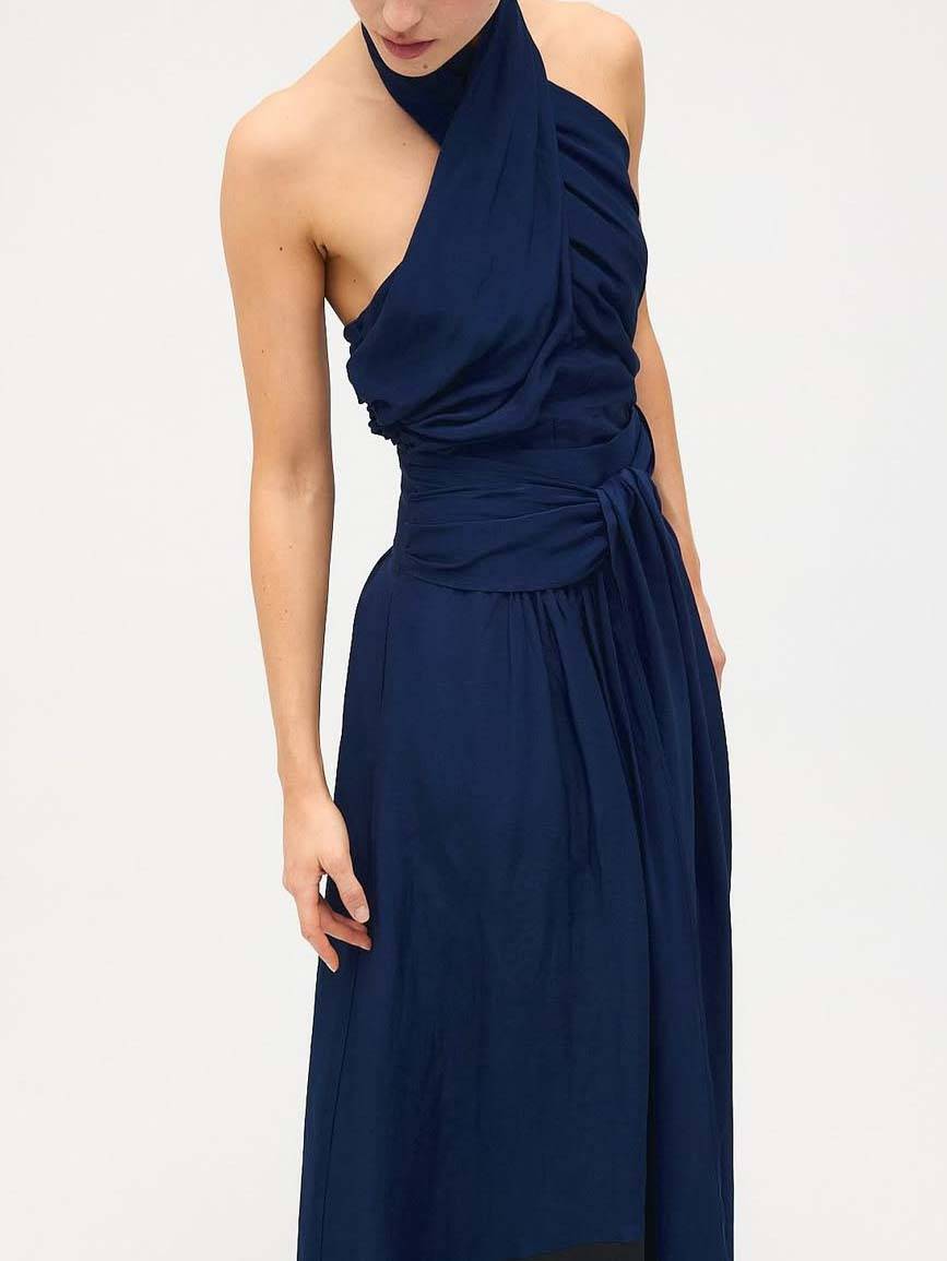 Cross  Halter Neck Top Lace-up Skirt Suit-Skirt