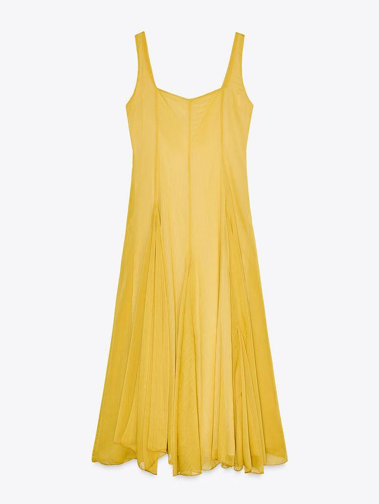 Robe à bretelles à col carré