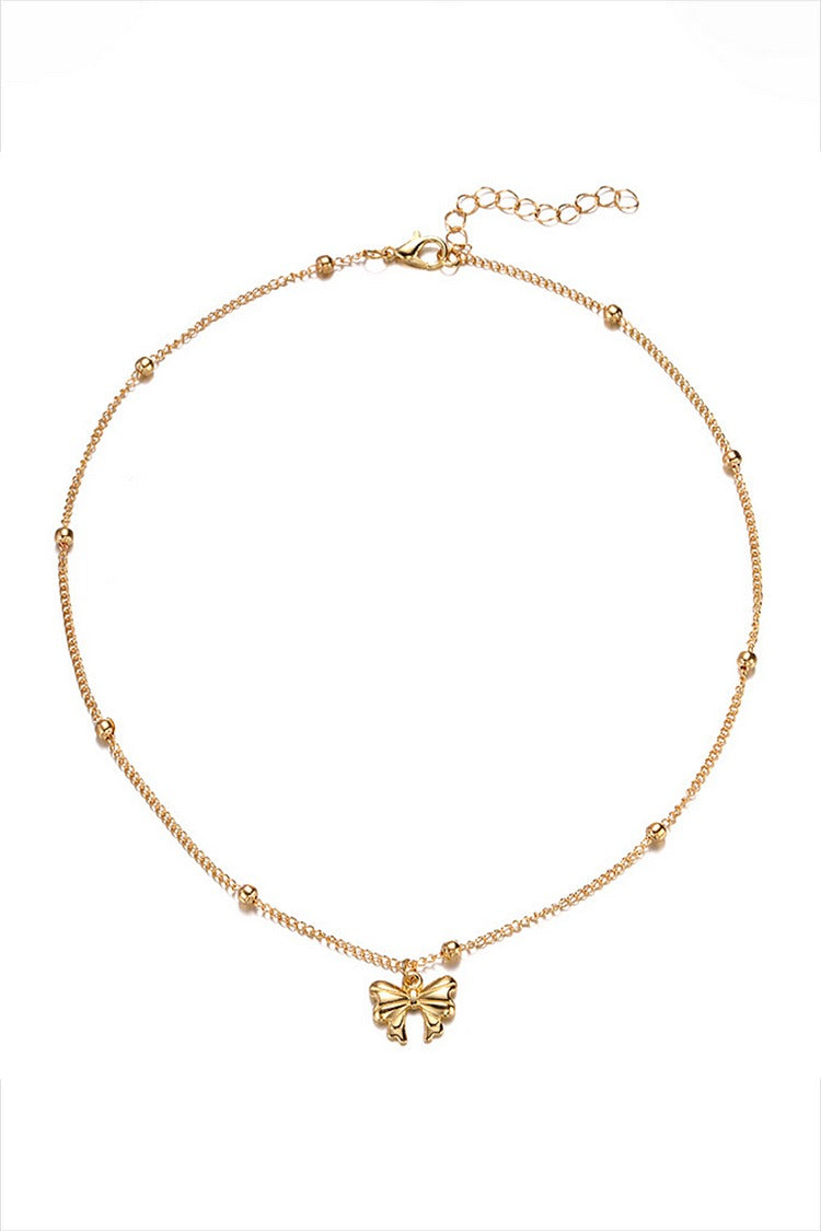 Bowknot Pendant Alloy Fashionable Necklace