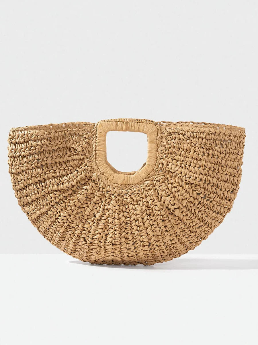Natural Straw Bag Brown ONE SIZE