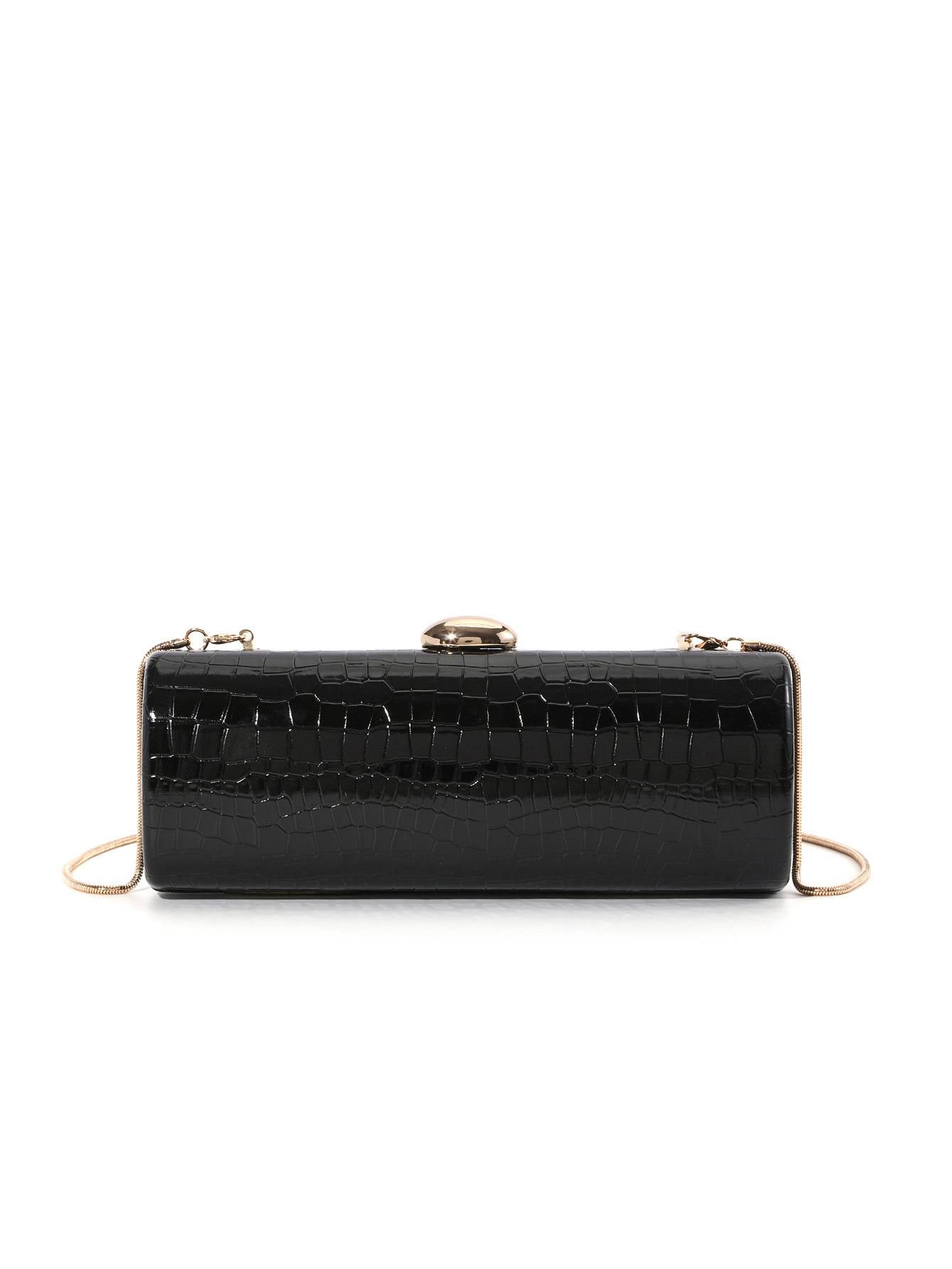 Sac à main minimaliste à motif crocodile avec chaîne