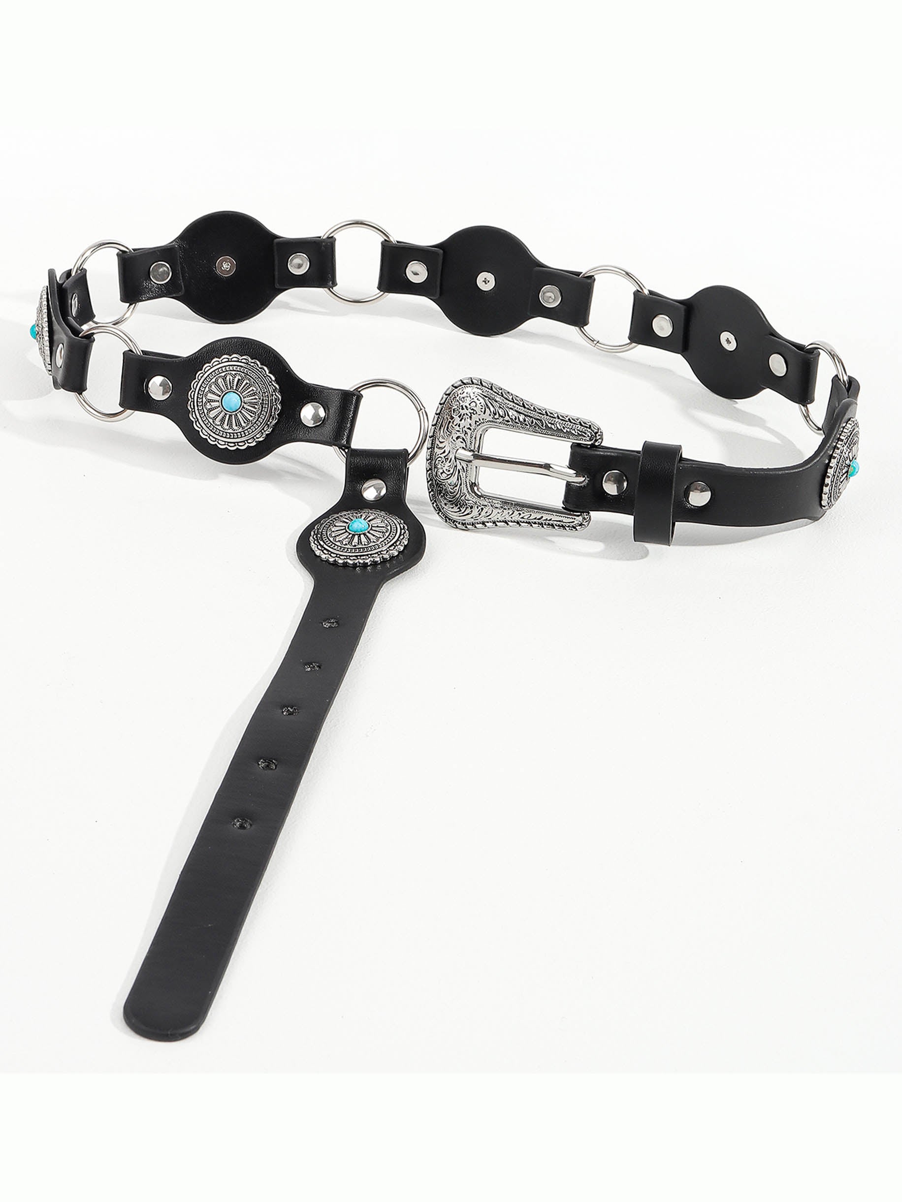 Ceinture vintage incrustée de turquoise