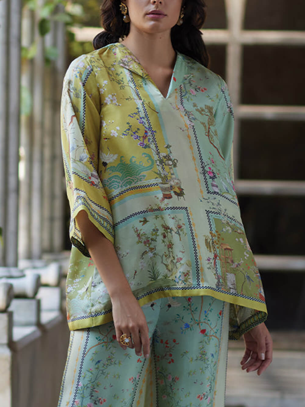 Casual Unique Digital Print Trumpet Sleeves Print Oversized Shirts