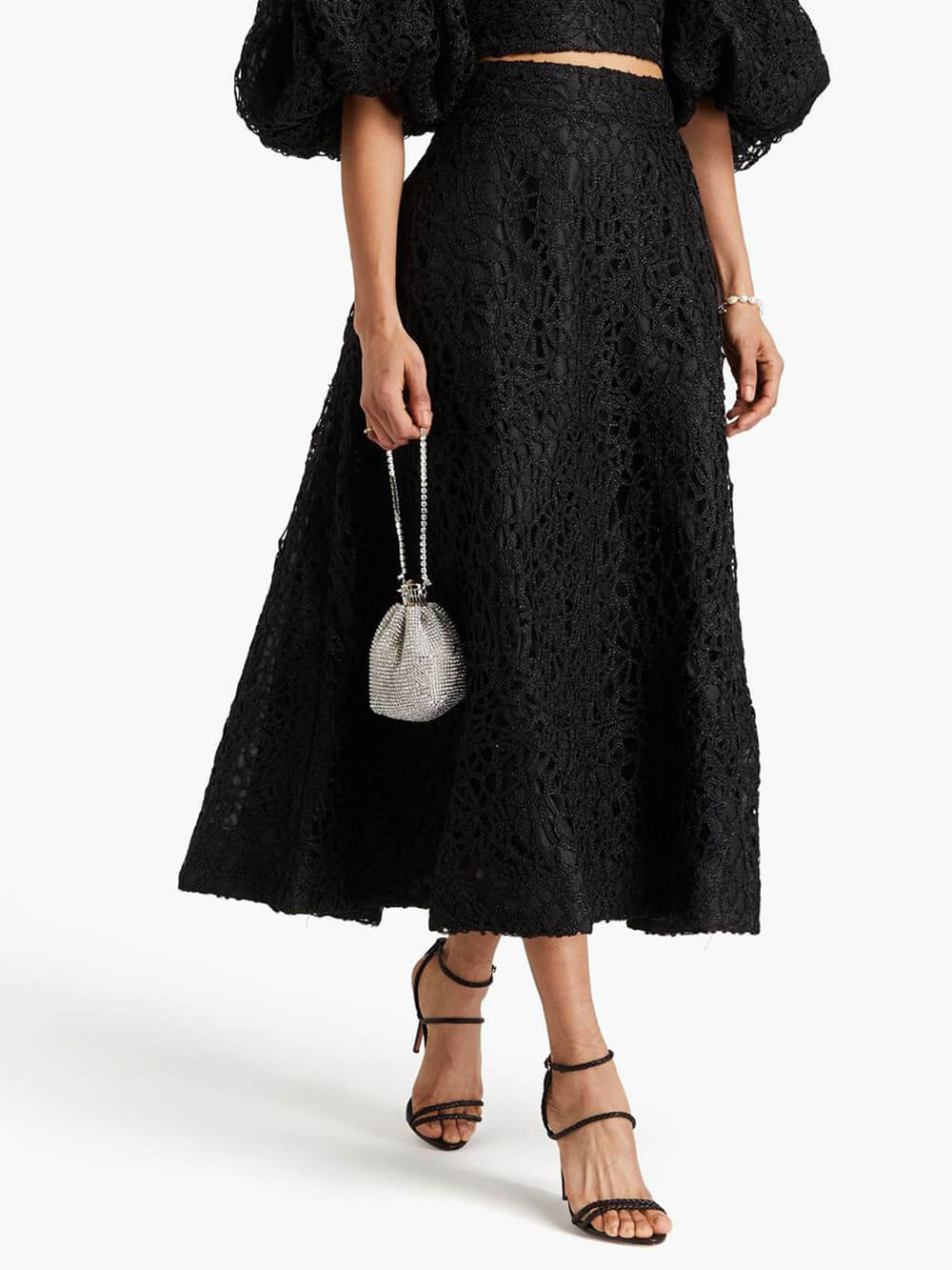 Delicate Hollow Lace Crochet High-Waist Skirt